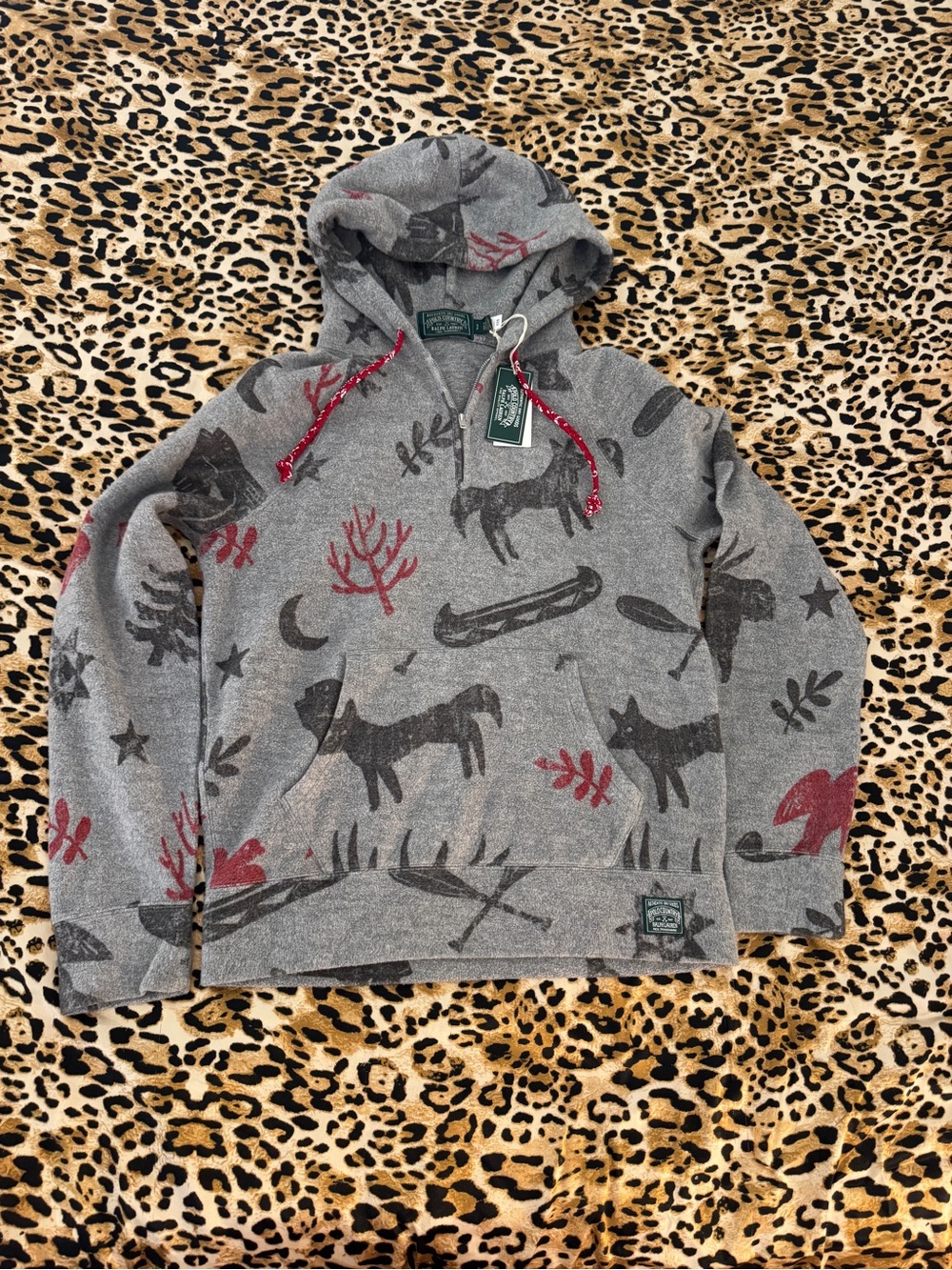 Polo Country Ralph Lauren Brushed Fleece Outdoor Graphic Hoodie NWT